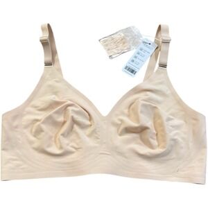 HORISUN‎ XXL Bra Beige Wireless Comfort Everyday Plus Size New